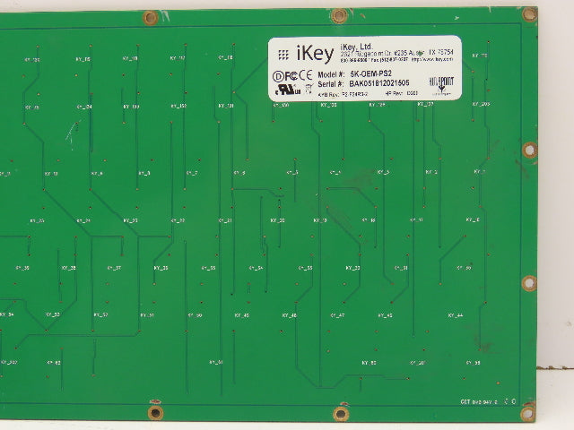 Ikey 5K-OEM-PS2 Panel Mount Industrial Keyboard Corded USB/PS2