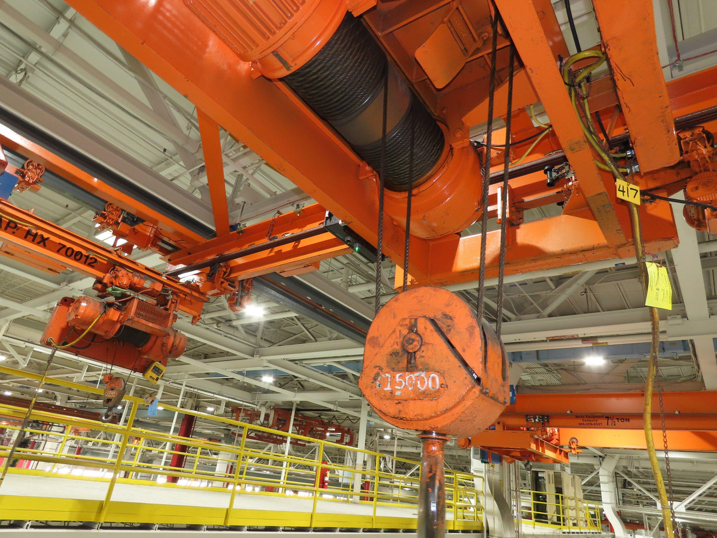 Cleveland Tramrail 7.5 Ton Double Girder Bridge Crane 18' 3" Span w/Remote
