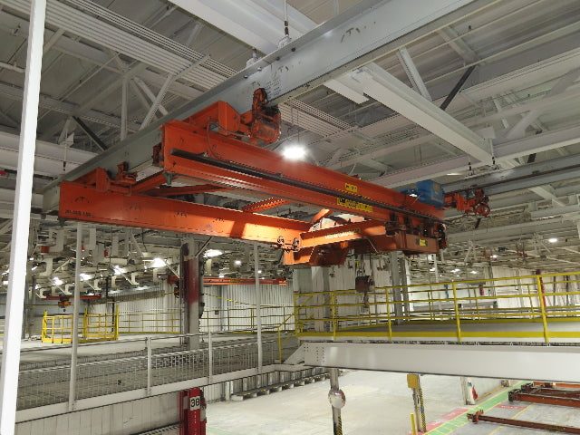 Cleveland Tramrail 11 Ton Double Girder Underhung Bridge Crane 18' 3" Span