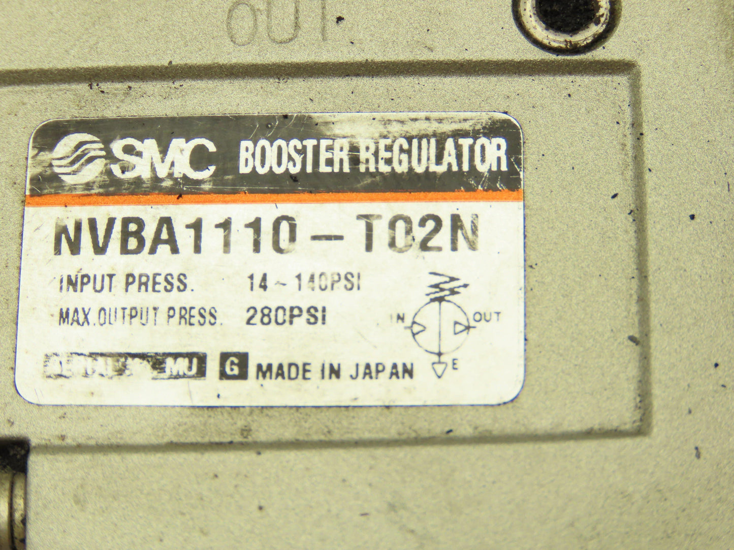 SMC NVBA1110-T02N Pneumatic Booster Regulator Air Valve 1/4" NPT 14-140 PSI