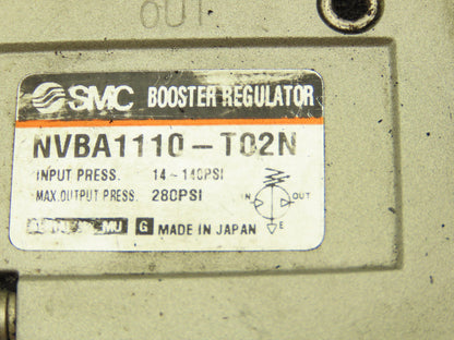SMC NVBA1110-T02N Pneumatic Booster Regulator Air Valve 1/4" NPT 14-140 PSI