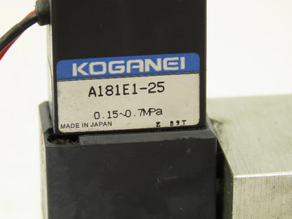 Koganei A181E1-25 Solenoid Valve Manifold 24VDC