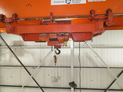 Cleveland Tramrail P&H 10 Ton Double Girder Underhung Bridge Crane 45' 10" Span