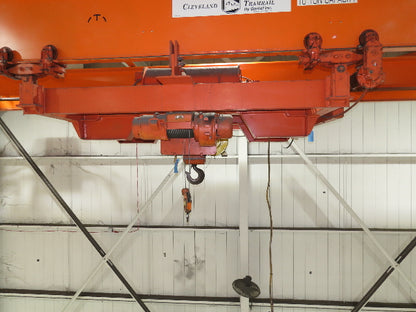 Cleveland Tramrail P&H 10 Ton Double Girder Underhung Bridge Crane 45' 10" Span