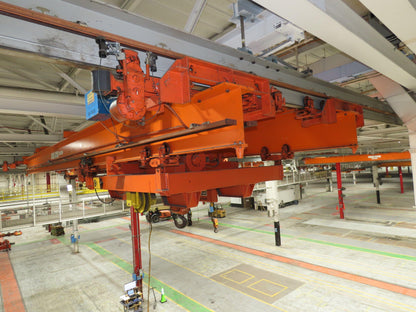 Cleveland Tramrail P&H 10 Ton Double Girder Underhung Bridge Crane 45' 10" Span