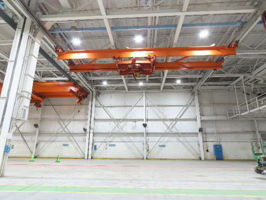 Cleveland Tramrail P&H 10 Ton Double Girder Underhung Bridge Crane 45' 10" Span