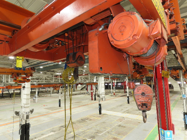 Cleveland Tramrail P&H 6 Ton Double Girder Underhung Bridge Crane 45' 10" Span