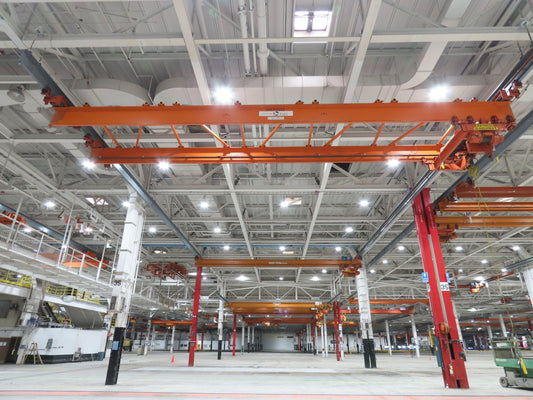 Cleveland Tramrail P&H 6 Ton Double Girder Underhung Bridge Crane 45' 10" Span