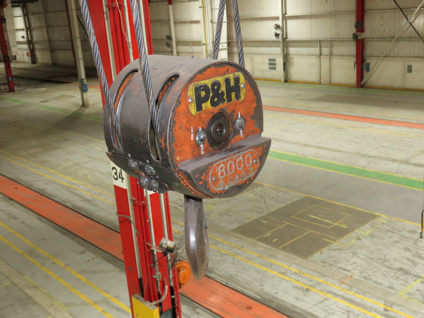 Cleveland Tramrail P&H 4 Ton Single Girder Underhung Bridge Crane 45' 10" Span