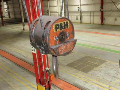 Cleveland Tramrail P&H 4 Ton Single Girder Underhung Bridge Crane 45' 10" Span