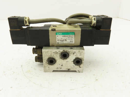 CKD 4KB240-B Pneumatic Solenoid Valve Manifold Base 1/4" NPT
