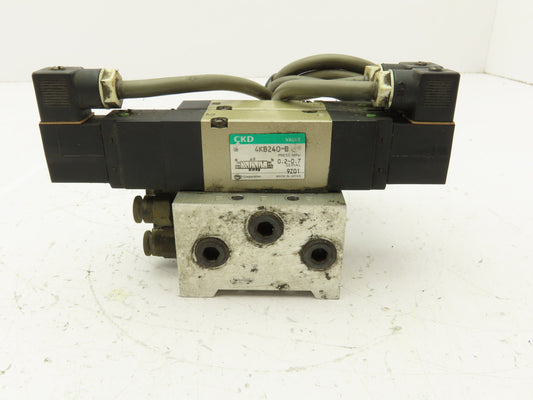 CKD 4KB240-B Pneumatic Solenoid Valve Manifold Base 1/4" NPT