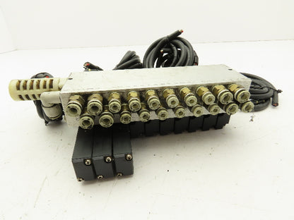 Koganei A113-4E2-13 Pneumatic Solenoid Valve 10-Station Manifold 24V