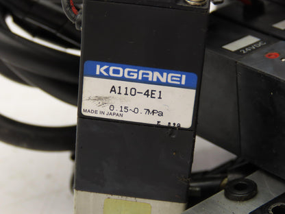 Koganei A113-4E2-13 Pneumatic Solenoid Valve 10-Station Manifold 24V