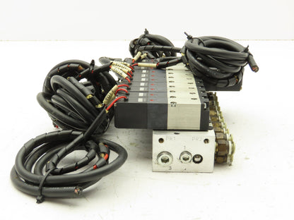 Koganei A113-4E2-13 Pneumatic Solenoid Valve 10-Station Manifold 24V