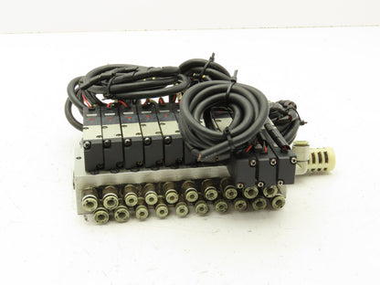 Koganei A113-4E2-13 Pneumatic Solenoid Valve 10-Station Manifold 24V