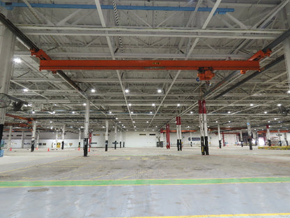 Cleveland Tramrail P&H 3 Ton Single Girder Underhung Bridge Crane 45' 10" Span