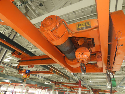 Cleveland Tramrail P&H 5 Ton Double Girder Underhung Bridge Crane 21' 8" Span