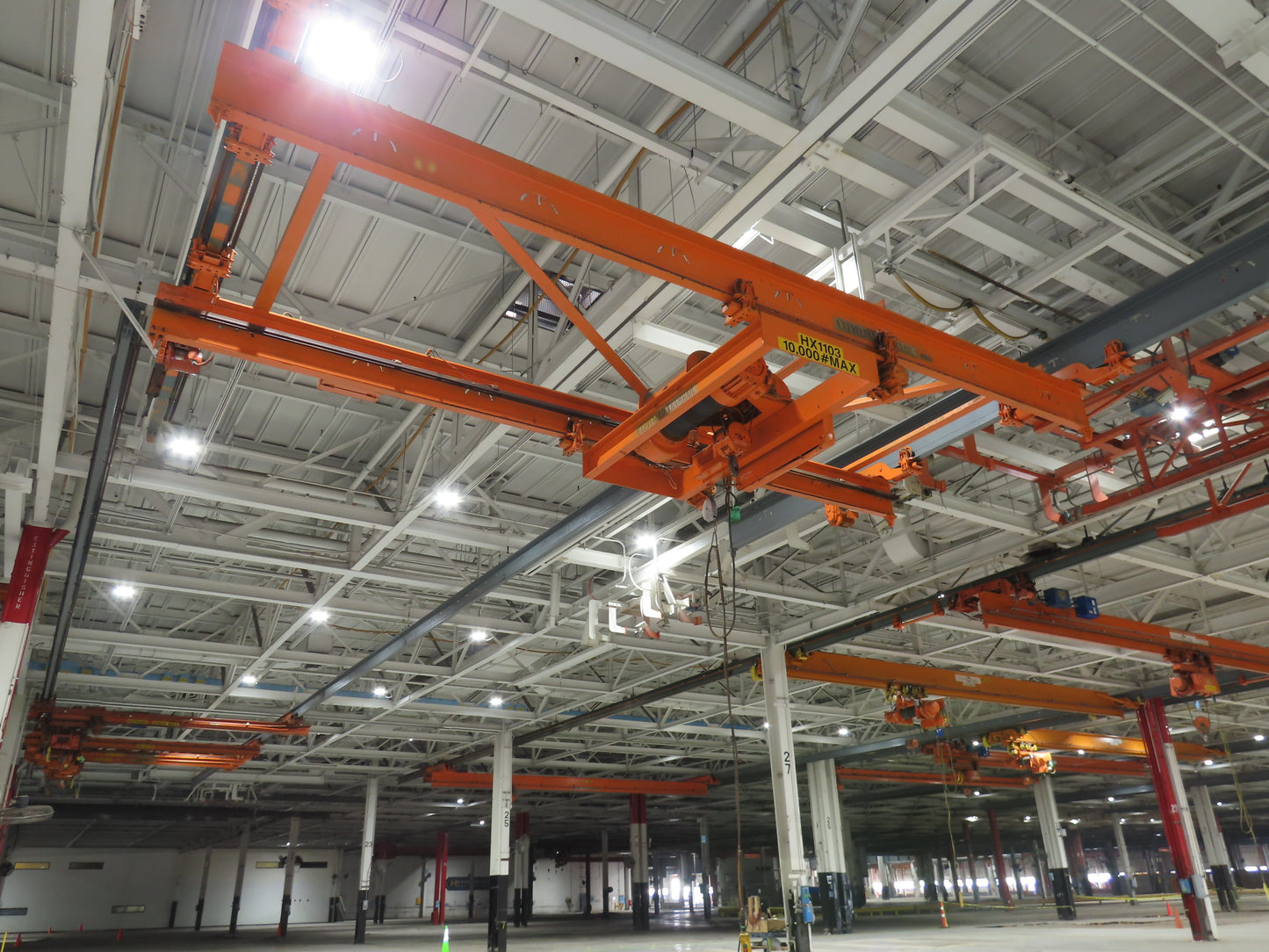 Cleveland Tramrail P&H 5 Ton Double Girder Underhung Bridge Crane 21' 8" Span