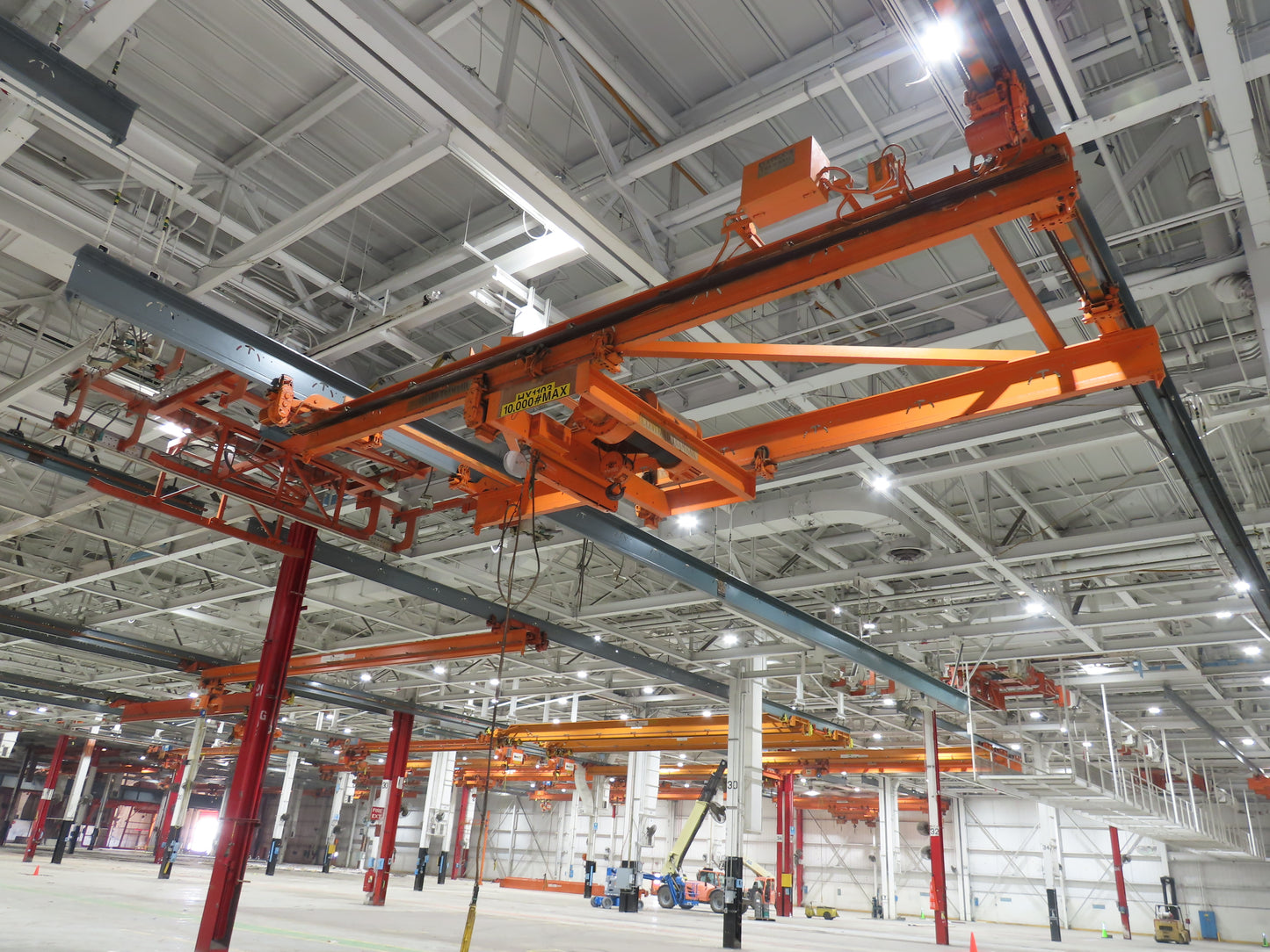 Cleveland Tramrail P&H 5 Ton Double Girder Underhung Bridge Crane 21' 8" Span