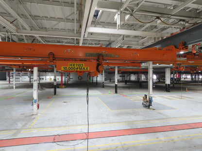 Cleveland Tramrail P&H 5 Ton Double Girder Underhung Bridge Crane 21' 8" Span