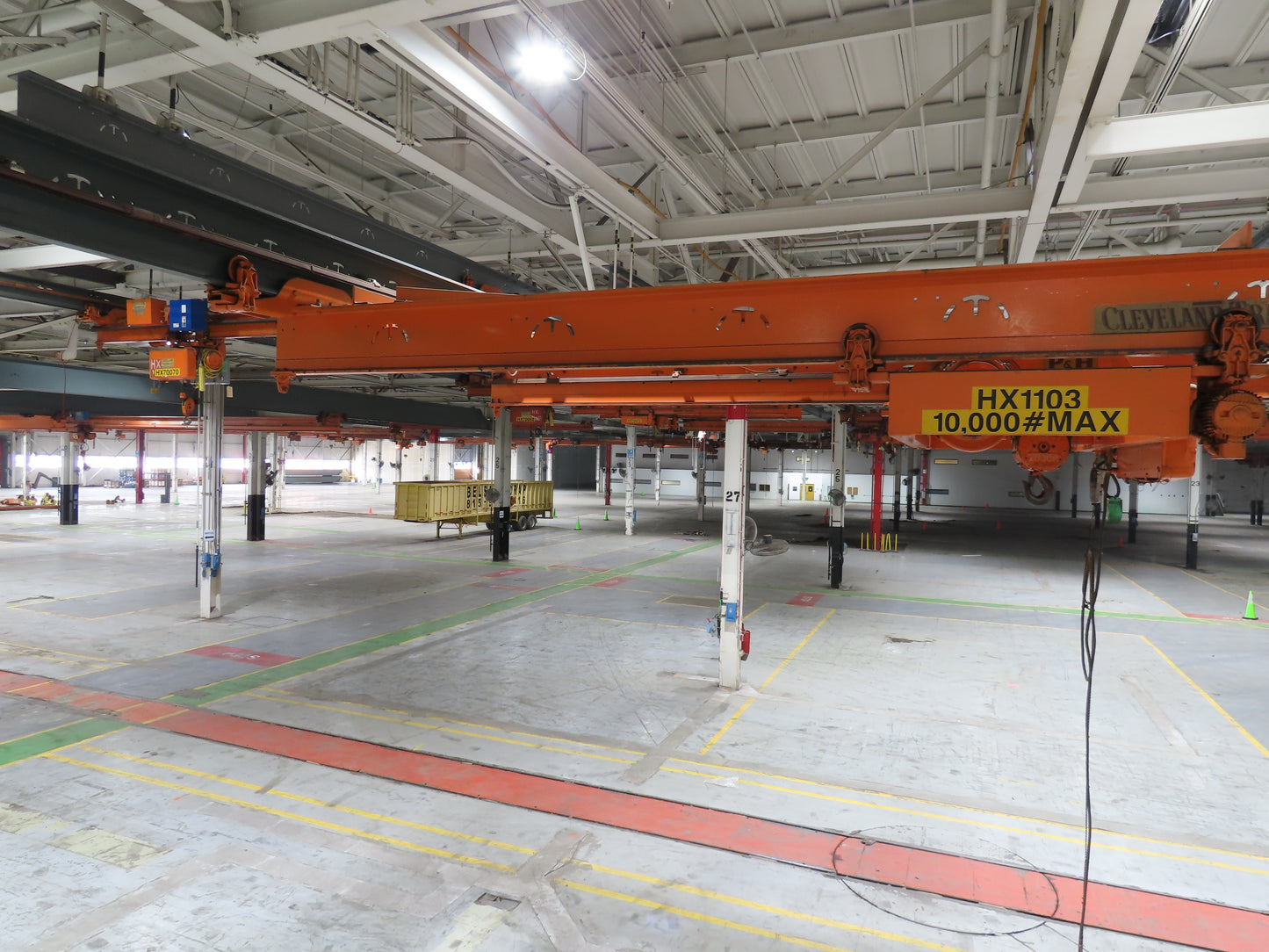 Cleveland Tramrail P&H 5 Ton Double Girder Underhung Bridge Crane 21' 8" Span
