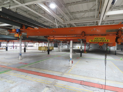 Cleveland Tramrail P&H 5 Ton Double Girder Underhung Bridge Crane 21' 8" Span