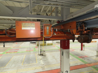Cleveland Tramrail P&H 3 Ton Underhung Bridge Crane 21' Span Magnetek Remote