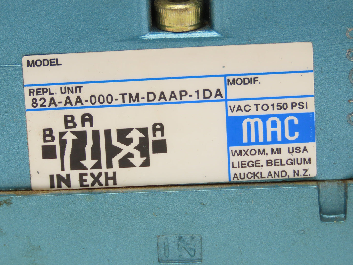 Mac 82A-AA-CKA-TM-DAA5-1DA Pneumatic 3-Station Manifold Solenoid Valve 120V