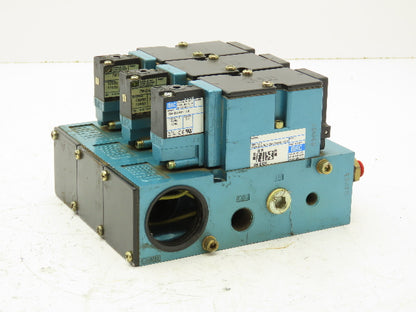 Mac 82A-AA-CKA-TM-DAA5-1DA Pneumatic 3-Station Manifold Solenoid Valve 120V