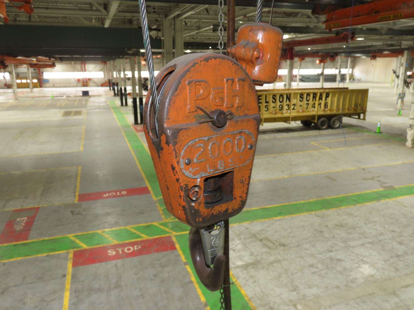 Cleveland Tramrail P&H 1 Ton Single Girder Underhung Bridge Crane 21' Span