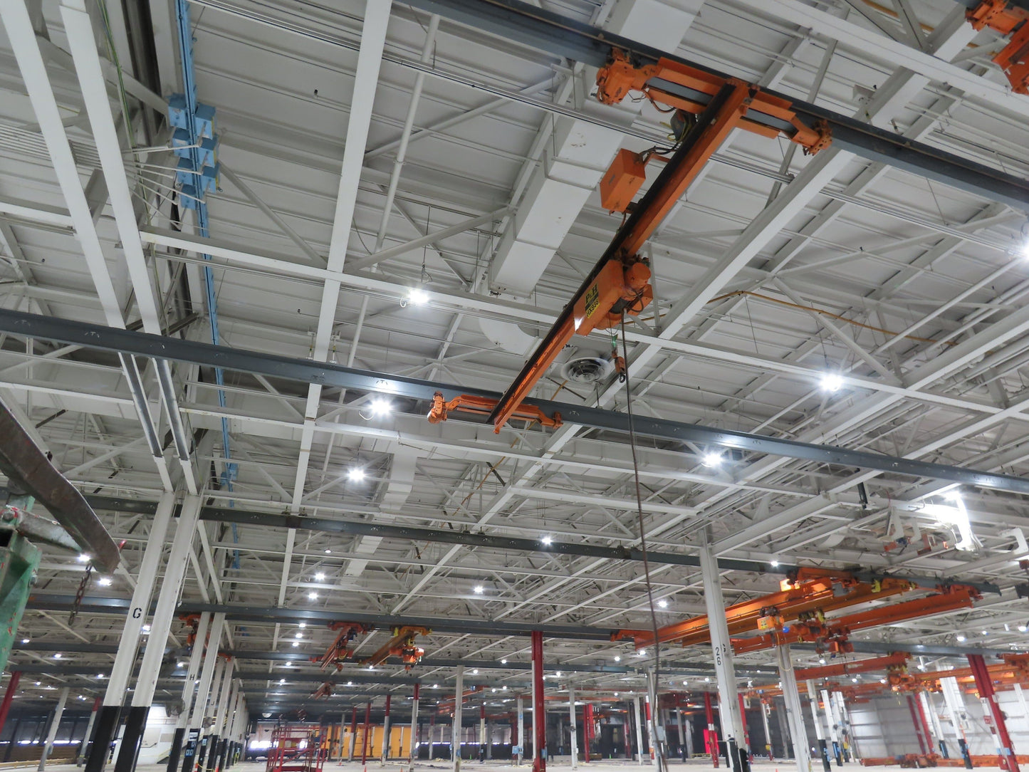 Cleveland Tramrail P&H 1 Ton Single Girder Underhung Bridge Crane 21' Span