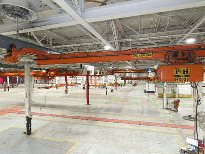 Cleveland Tramrail P&H 1 Ton Single Girder Underhung Bridge Crane 21' Span