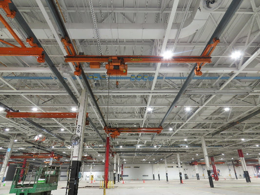 Cleveland Tramrail P&H 1 Ton Single Girder Underhung Bridge Crane 21' Span