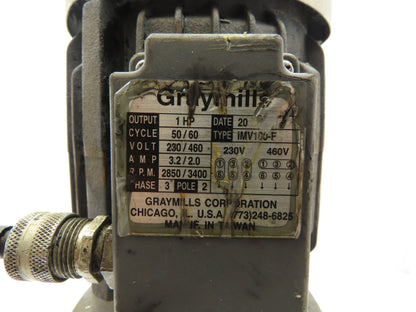 Graymills IMV100-F Vertical Immersion Coolant Pump 1HP 230/460V 3400 RPM 3PH