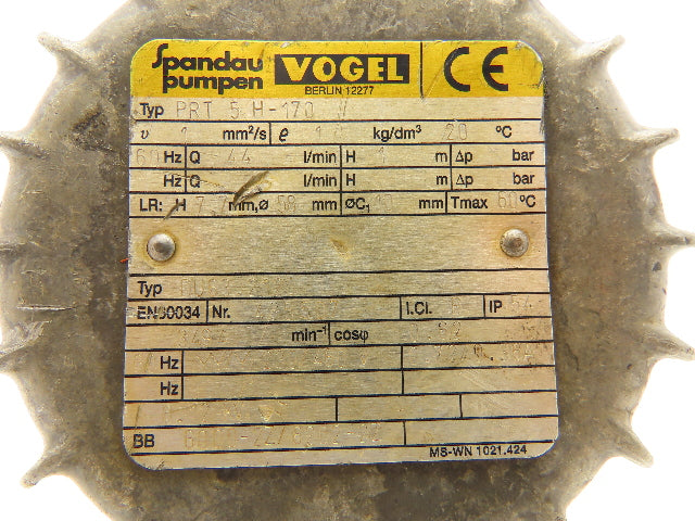 Vogel PRT 5 H-170 Vertical Immersion Coolant Pump 44 l/min 0.12kW 230/460V