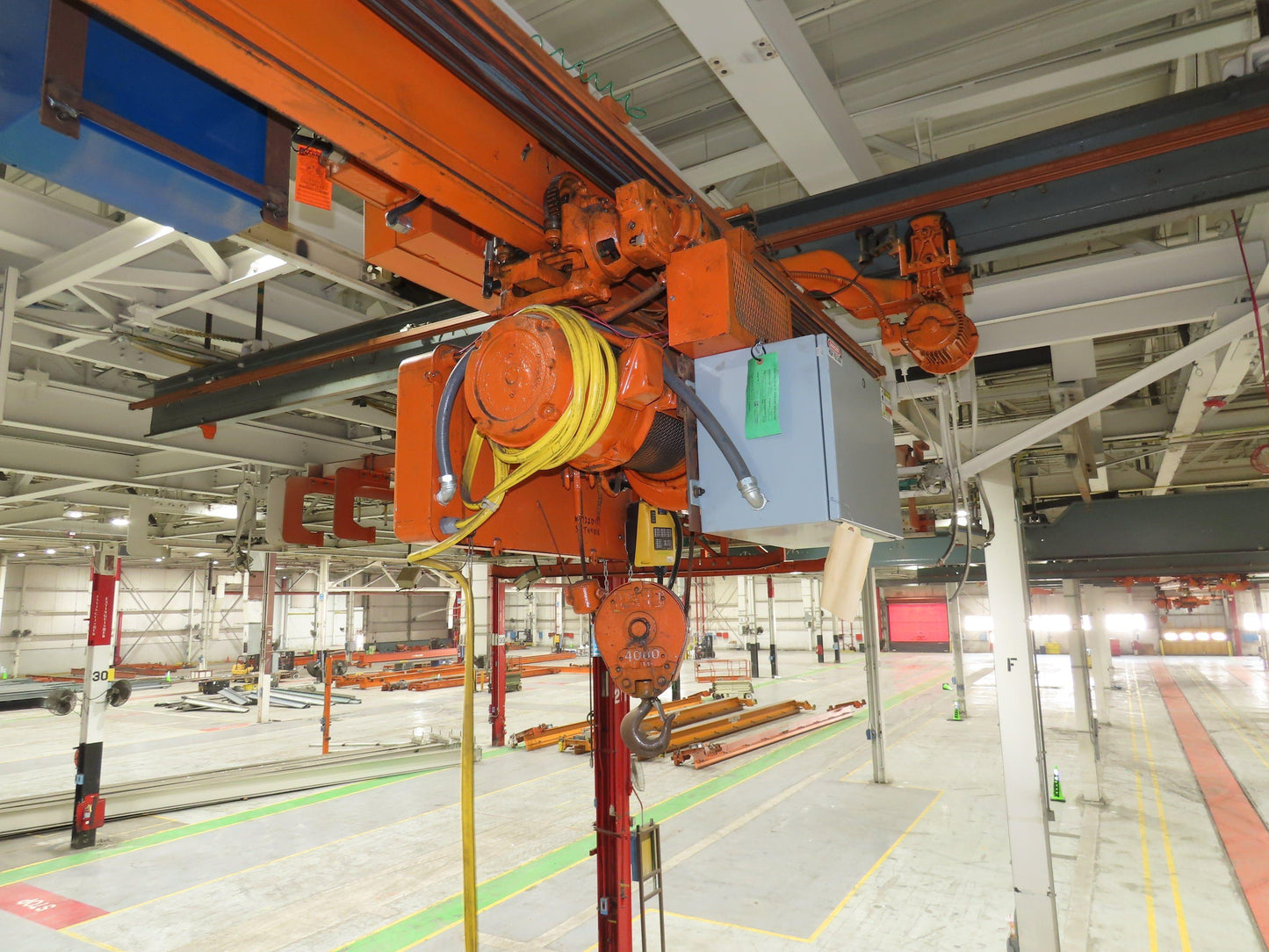 Cleveland Tramrail P&H 2 Ton Single Girder Underhung Bridge Crane 21' Span