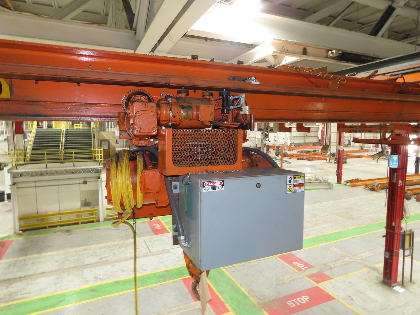 Cleveland Tramrail P&H 2 Ton Single Girder Underhung Bridge Crane 21' Span