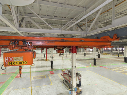 Cleveland Tramrail P&H 2 Ton Single Girder Underhung Bridge Crane 21' Span
