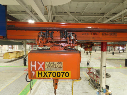 Cleveland Tramrail P&H 2 Ton Single Girder Underhung Bridge Crane 21' Span