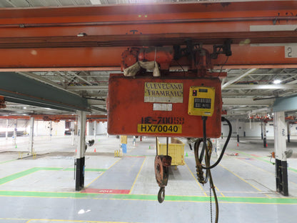 Cleveland Tramrail P&H 2 Ton Single Girder Underhung Bridge Crane 45' 10" Span