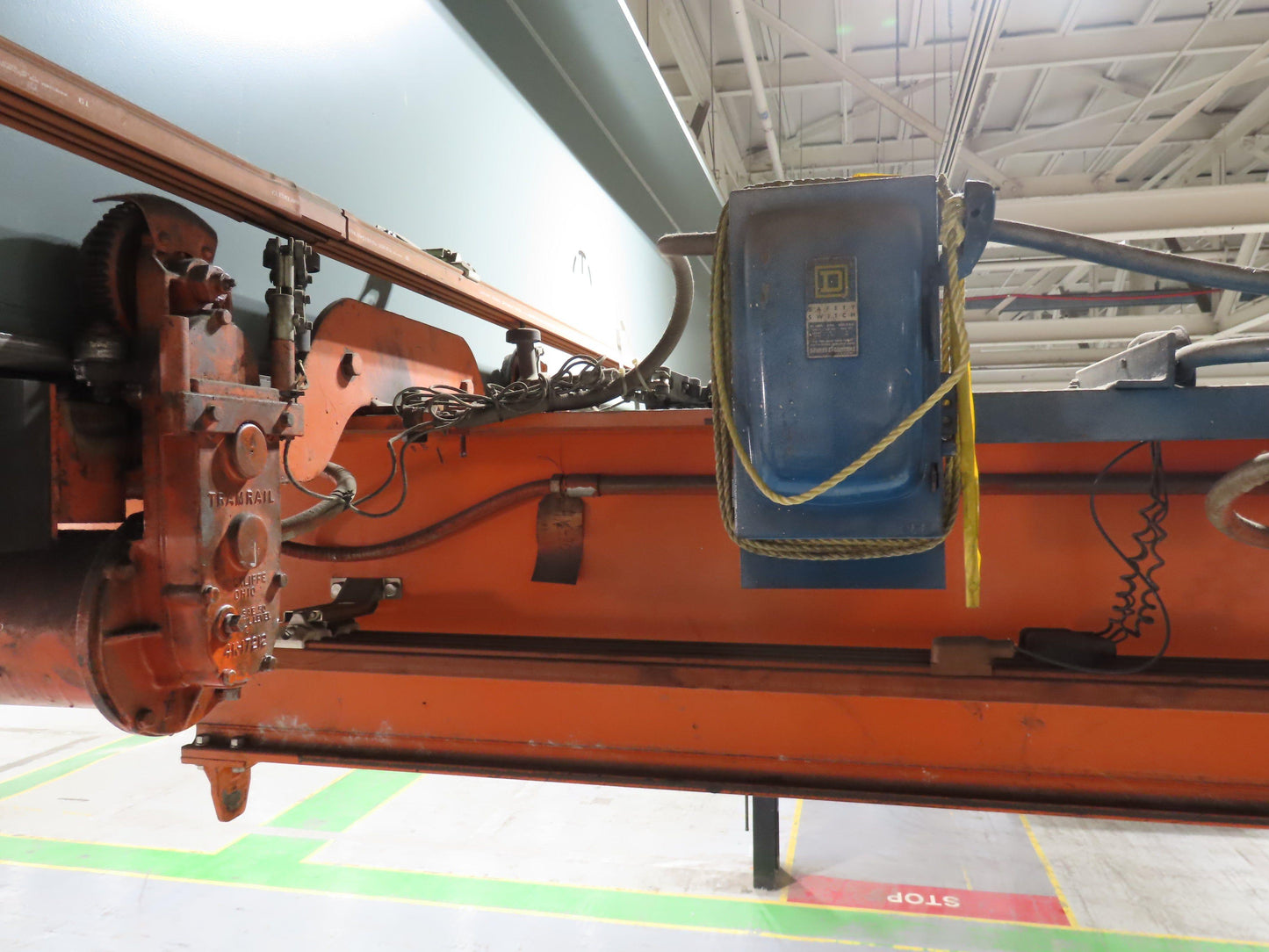 Cleveland Tramrail P&H 2 Ton Single Girder Underhung Bridge Crane 45' 10" Span