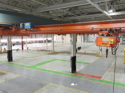 Cleveland Tramrail P&H 2 Ton Single Girder Underhung Bridge Crane 45' 10" Span