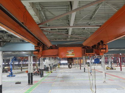 Cleveland Tramrail P&H 6 Ton Double Girder Underhung Bridge Crane 45' 10" Span