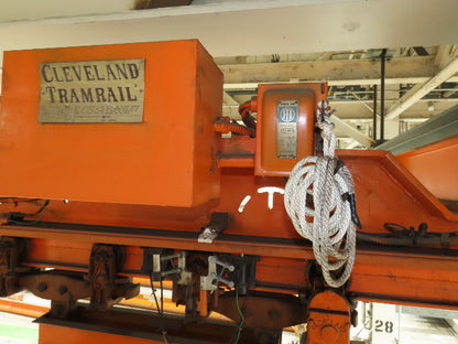Cleveland Tramrail P&H 3 Ton Single Girder Underhung Bridge Crane 45' 10" Span