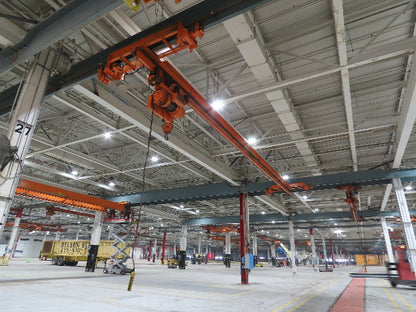 Cleveland Tramrail P&H 3 Ton Single Girder Underhung Bridge Crane 45' 10" Span