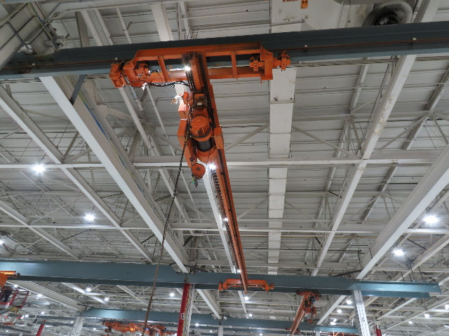 Cleveland Tramrail P&H 3 Ton Single Girder Underhung Bridge Crane 45' 10" Span
