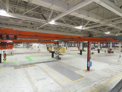 Cleveland Tramrail P&H 3 Ton Single Girder Underhung Bridge Crane 45' 10" Span