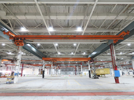 Cleveland Tramrail P&H 3 Ton Single Girder Underhung Bridge Crane 45' 10" Span