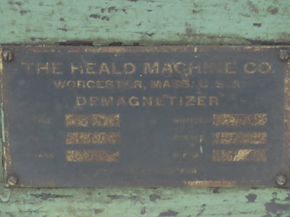 Heald Machine Co. Vintage Demagnetizer Machine 110V